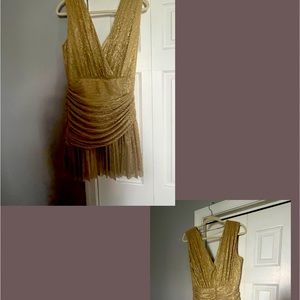 Gold shimmery mini dress